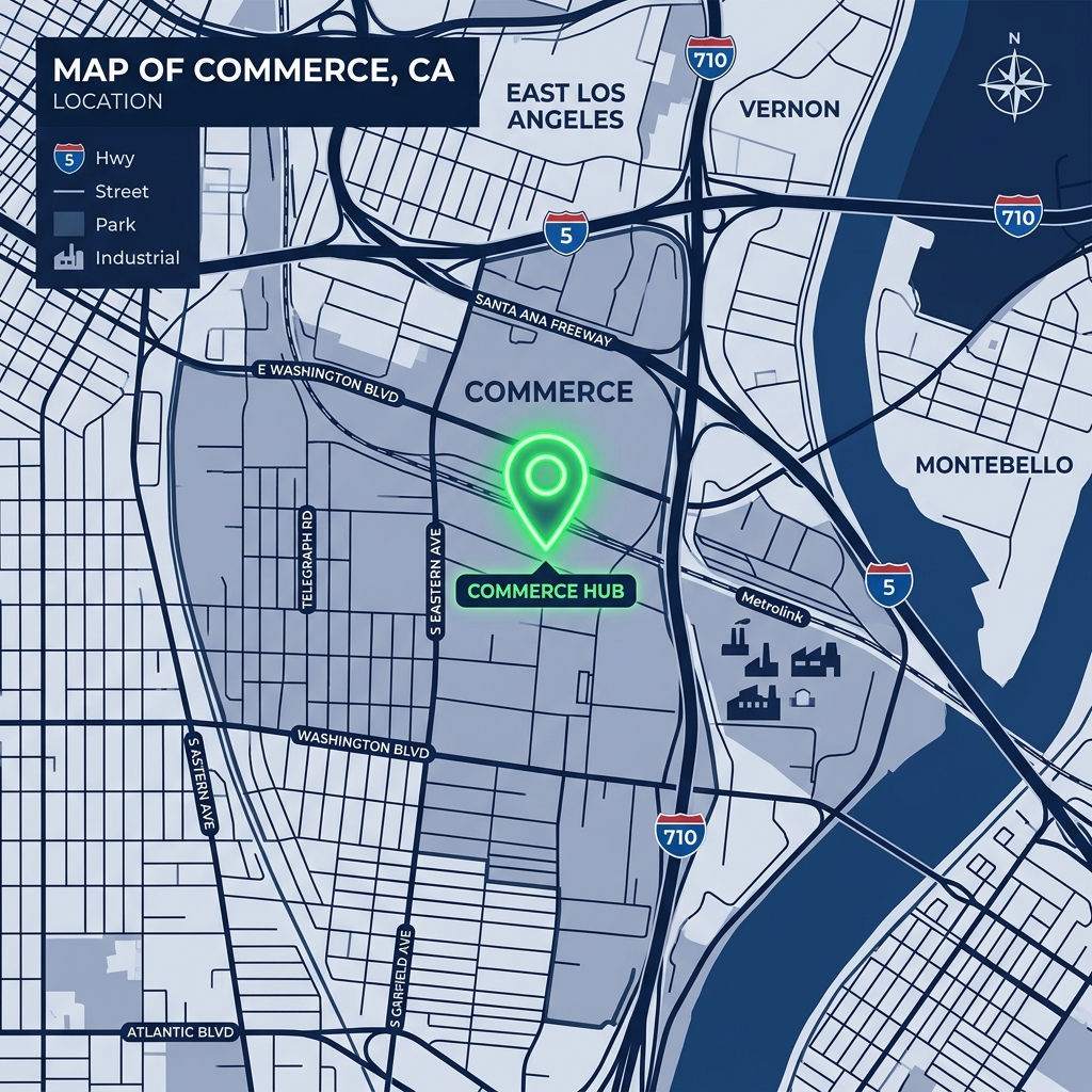 Map of Commerce CA facility